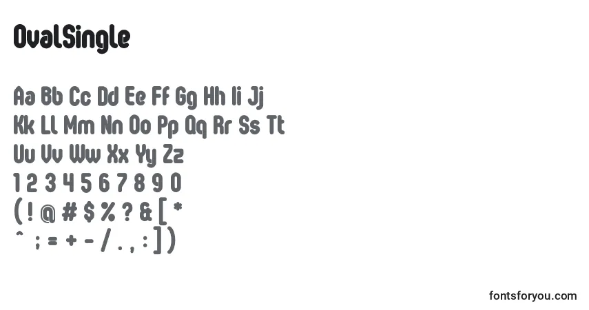 OvalSingleフォント–アルファベット、数字、特殊文字