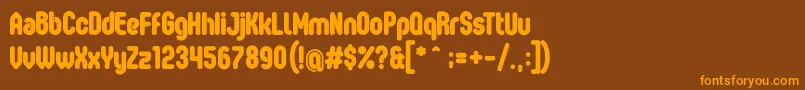 OvalSingle Font – Orange Fonts on Brown Background