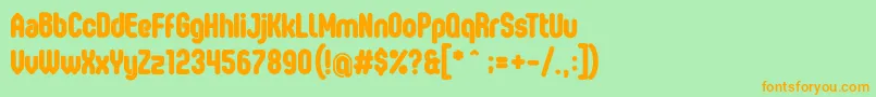 OvalSingle Font – Orange Fonts on Green Background