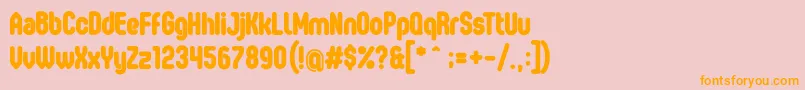 OvalSingle Font – Orange Fonts on Pink Background