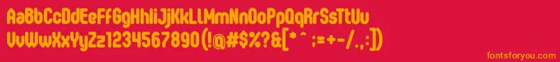 OvalSingle Font – Orange Fonts on Red Background