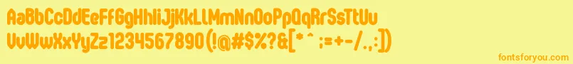 OvalSingle Font – Orange Fonts on Yellow Background