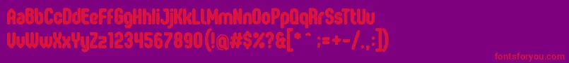 OvalSingle Font – Red Fonts on Purple Background