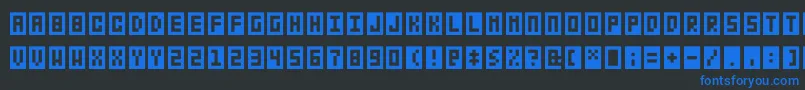 Bitbox-Schriftart – Blaue Schriften auf schwarzem Hintergrund