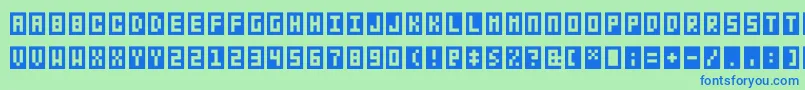 Bitbox Font – Blue Fonts on Green Background