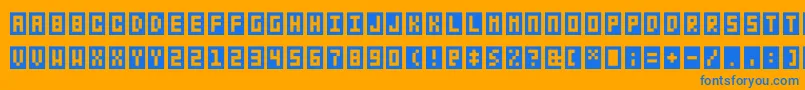 Bitbox Font – Blue Fonts on Orange Background