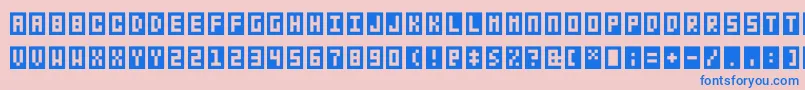 Bitbox Font – Blue Fonts on Pink Background