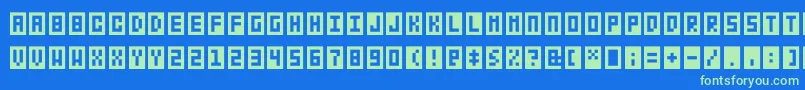 Bitbox Font – Green Fonts on Blue Background