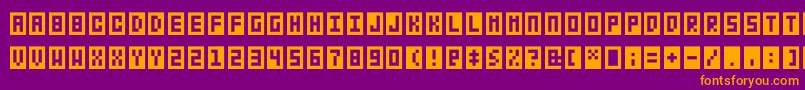Bitbox Font – Orange Fonts on Purple Background