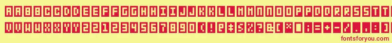 Bitbox Font – Red Fonts on Yellow Background