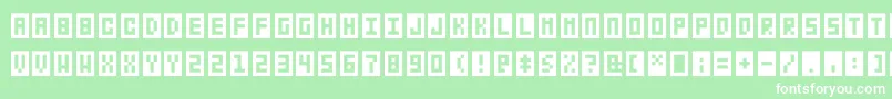 Czcionka Bitbox – białe czcionki na zielonym tle