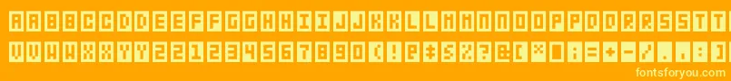Bitbox Font – Yellow Fonts on Orange Background