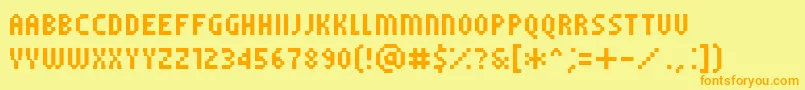 PfTempestaFiveCompressed Font – Orange Fonts on Yellow Background
