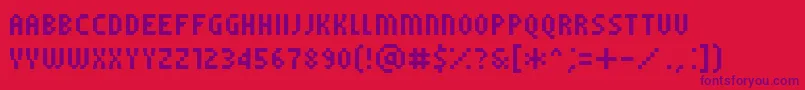 PfTempestaFiveCompressed Font – Purple Fonts on Red Background