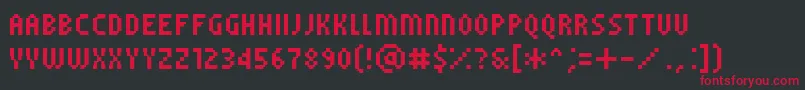 PfTempestaFiveCompressed Font – Red Fonts on Black Background