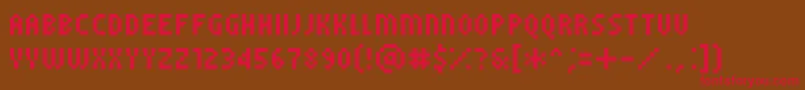 PfTempestaFiveCompressed Font – Red Fonts on Brown Background
