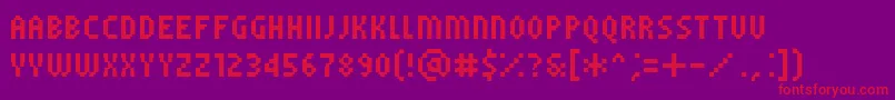 PfTempestaFiveCompressed Font – Red Fonts on Purple Background