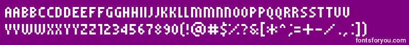 Шрифт PfTempestaFiveCompressed – белые шрифты на фиолетовом фоне