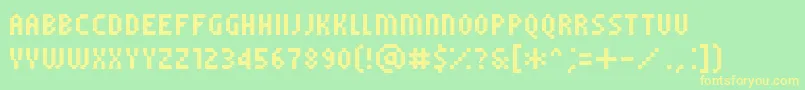 PfTempestaFiveCompressed Font – Yellow Fonts on Green Background