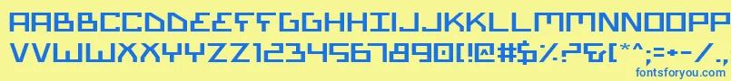 BionicTypeExpanded Font – Blue Fonts on Yellow Background