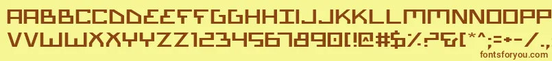 BionicTypeExpanded Font – Brown Fonts on Yellow Background