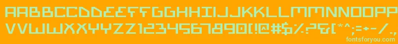 BionicTypeExpanded Font – Green Fonts on Orange Background