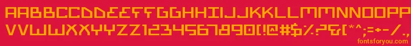 フォントBionicTypeExpanded – 赤い背景にオレンジの文字