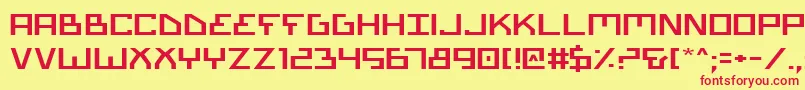 フォントBionicTypeExpanded – 赤い文字の黄色い背景