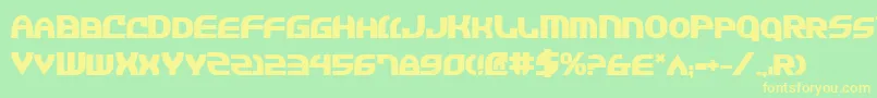フォントJannisariesBold – 黄色の文字が緑の背景にあります