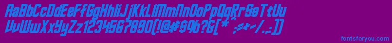 RoddenberryBoldItalic Font – Blue Fonts on Purple Background