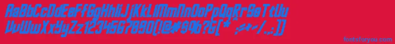 Czcionka RoddenberryBoldItalic – niebieskie czcionki na czerwonym tle