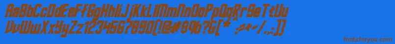 RoddenberryBoldItalic Font – Brown Fonts on Blue Background