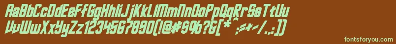 RoddenberryBoldItalic Font – Green Fonts on Brown Background