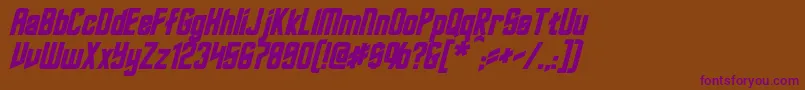 RoddenberryBoldItalic Font – Purple Fonts on Brown Background
