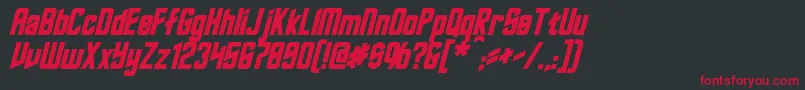 フォントRoddenberryBoldItalic – 黒い背景に赤い文字
