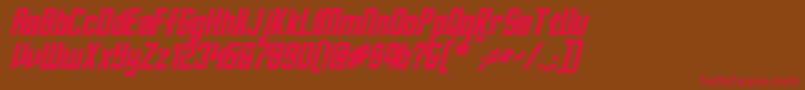 RoddenberryBoldItalic-Schriftart – Rote Schriften auf braunem Hintergrund