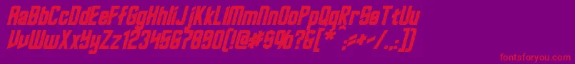 RoddenberryBoldItalic Font – Red Fonts on Purple Background