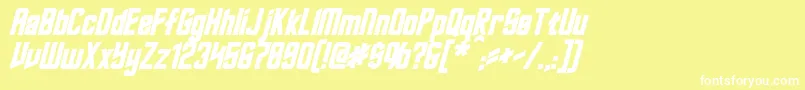 RoddenberryBoldItalic Font – White Fonts on Yellow Background