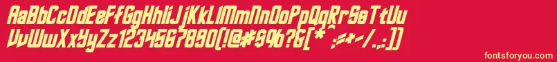 RoddenberryBoldItalic Font – Yellow Fonts on Red Background