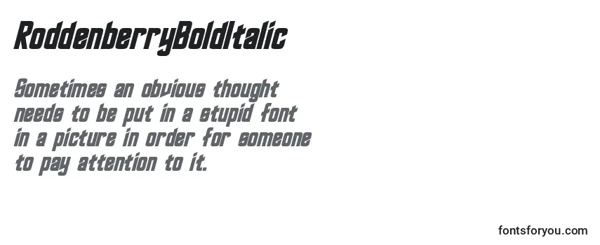 RoddenberryBoldItalic Font