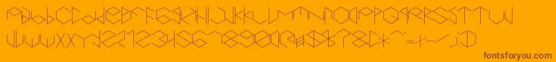 Weitere Informationen zur Hexametric-Schriftart Hexametric-Schriftart – Braune Schriften auf orangefarbenem Hintergrund