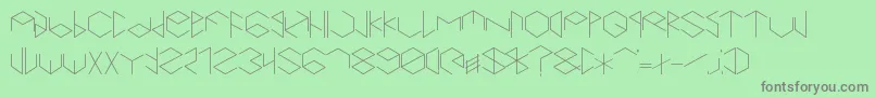 フォントHexametric – 緑の背景に灰色の文字
