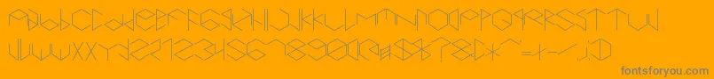 Hexametric-Schriftart – Graue Schriften auf orangefarbenem Hintergrund