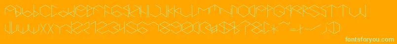 Hexametric-Schriftart – Grüne Schriften auf orangefarbenem Hintergrund