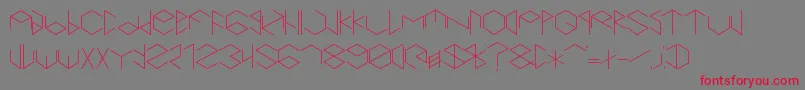 Hexametric-fontti – punaiset fontit harmaalla taustalla