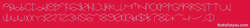 Hexametric-Schriftart – Weiße Schriften auf rotem Hintergrund