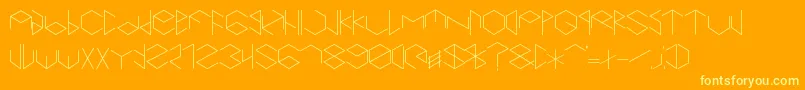 Hexametric Font – Yellow Fonts on Orange Background