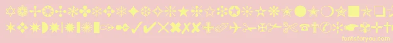 ItcZapfDingbatsMedium Font – Yellow Fonts on Pink Background