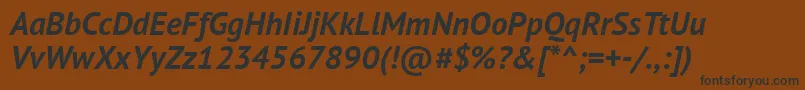 Pts76f-Schriftart – Schwarze Schriften auf braunem Hintergrund