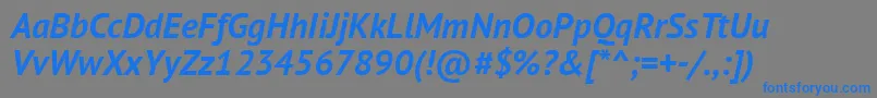 Pts76f Font – Blue Fonts on Gray Background